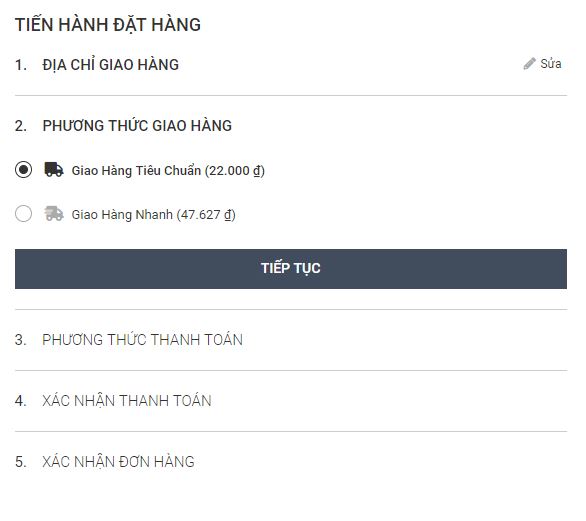 Phương thức giao hàng